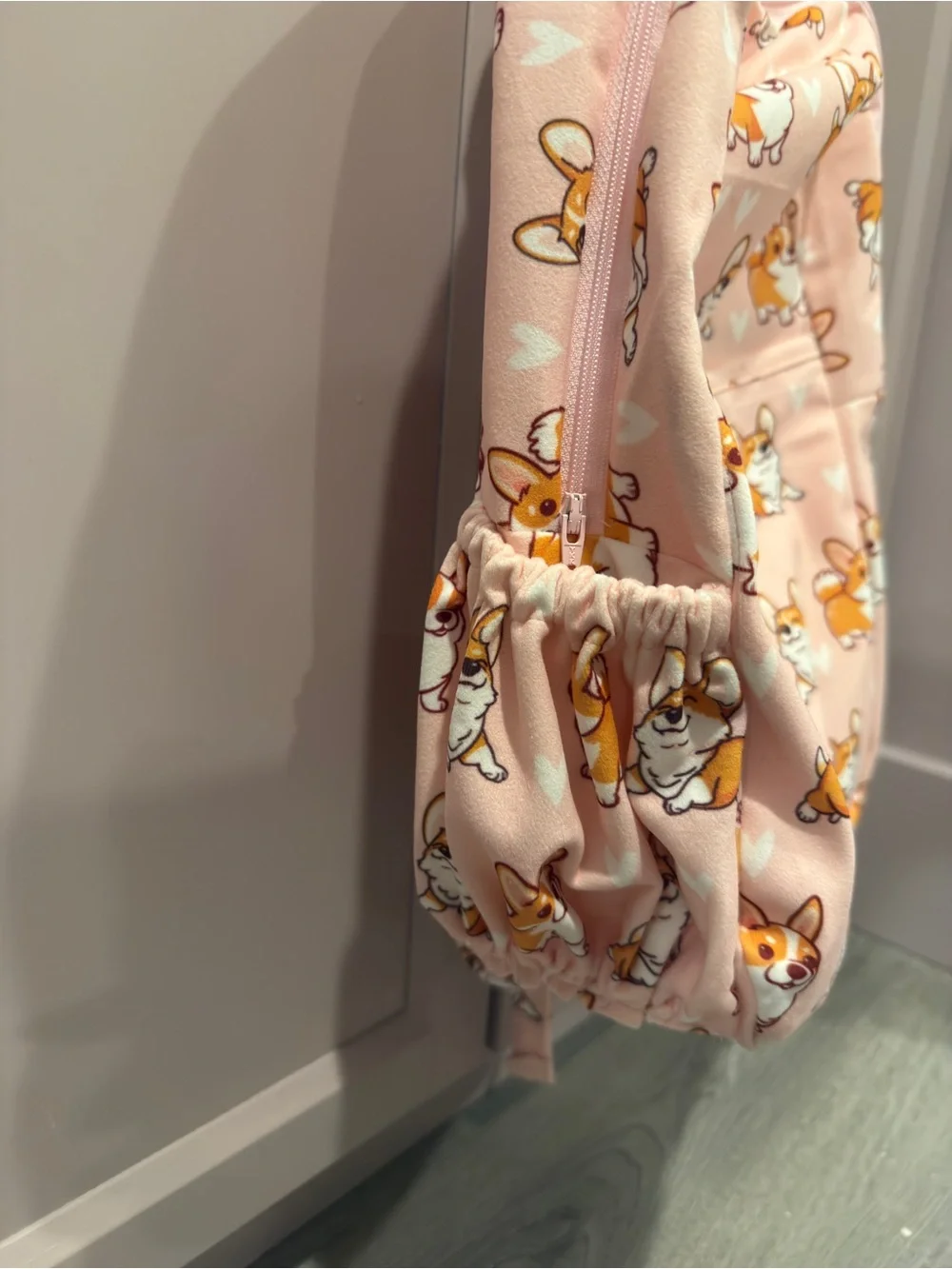 Kids Pink Corgi-Print Super Soft Backpack